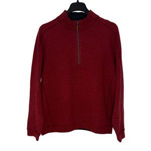Tommy Bahama Men’s Red XL Pullover Quarter Zip Long Sleeve Sweater